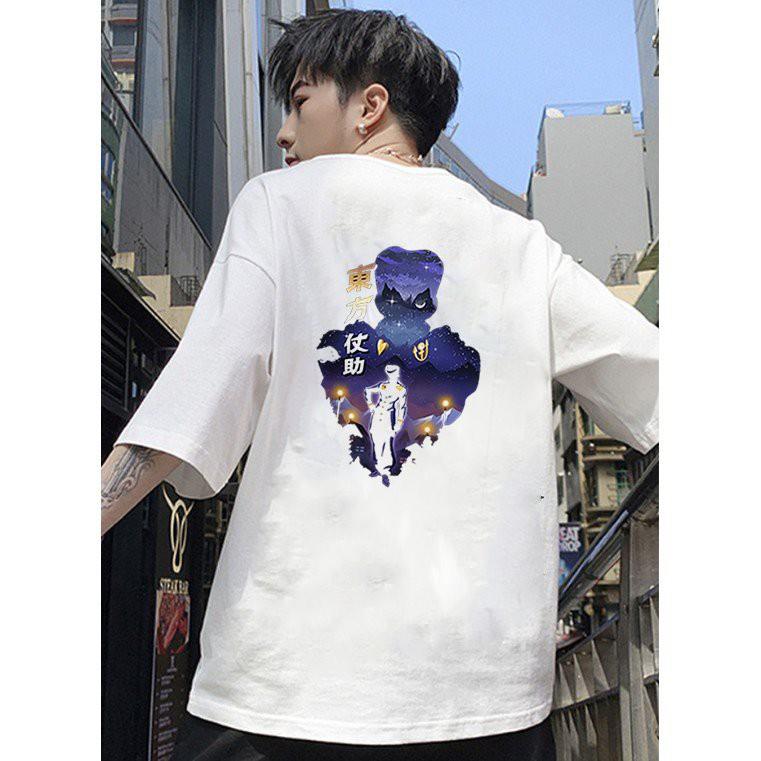 Áo thun unisex form rộng họa tiết phong cách Nhật Bản vải dày mịn 2020T2454