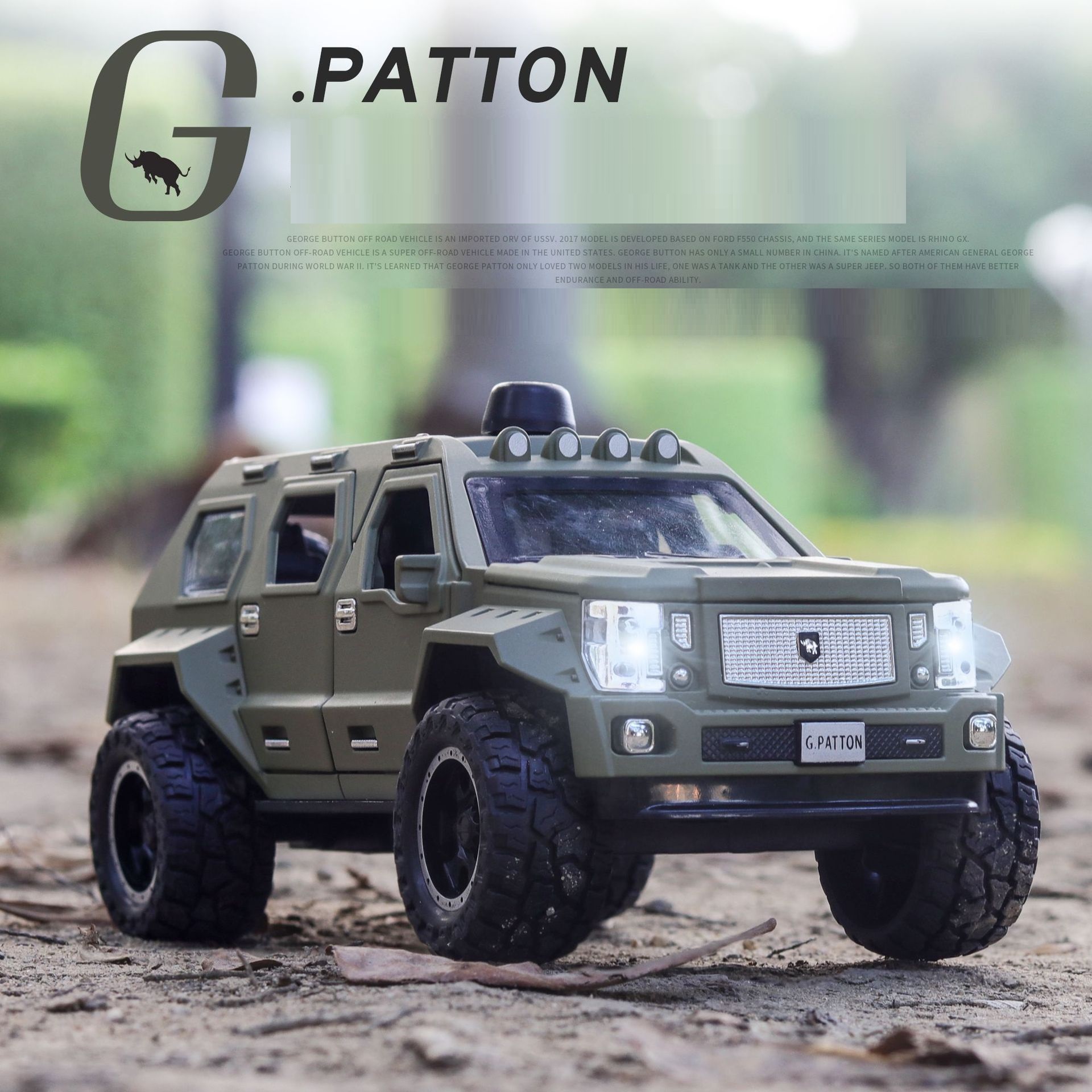Xe Cảnh Sát SUV G Patton Bọc Thép SWAT Mô Hình Hợp Kim Tỉ Lệ 1:24