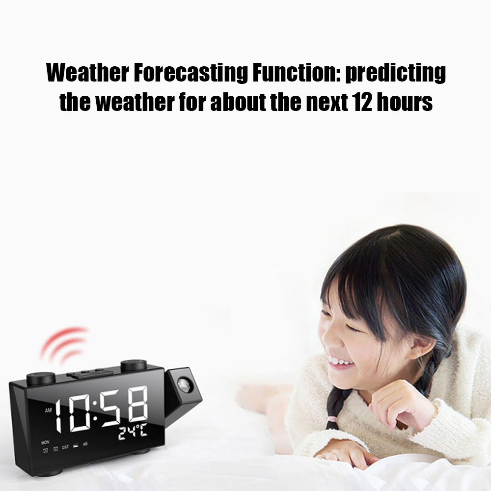 Đồng hồ báo thức kỹ thuật số đa năng có màng LCD hiển thị thời gian , dự báo thời tiết