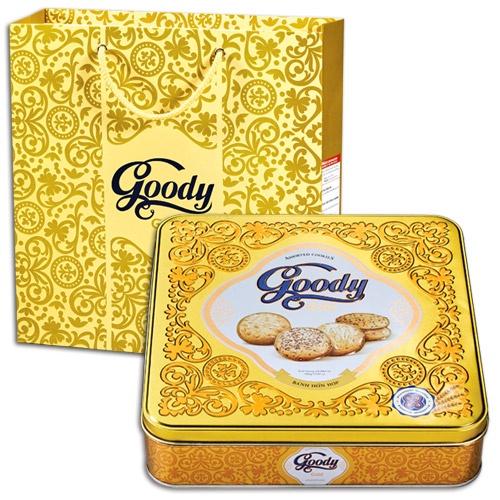 [Bánh tết 2023] Bánh hỗn hợp hộp thiếc Goody Gold 450g/180g - Bibica