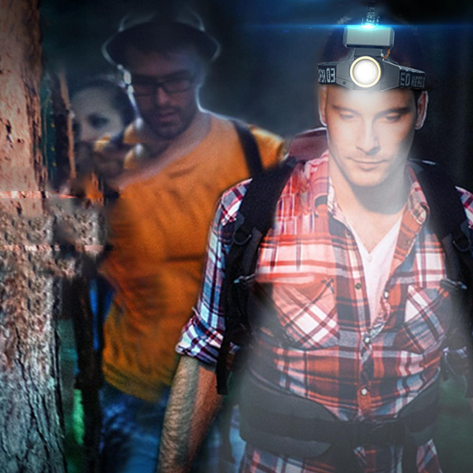 LED Headlamp Head Light USB Waterproof Head Torch for Fishing Emergency Running Jogging