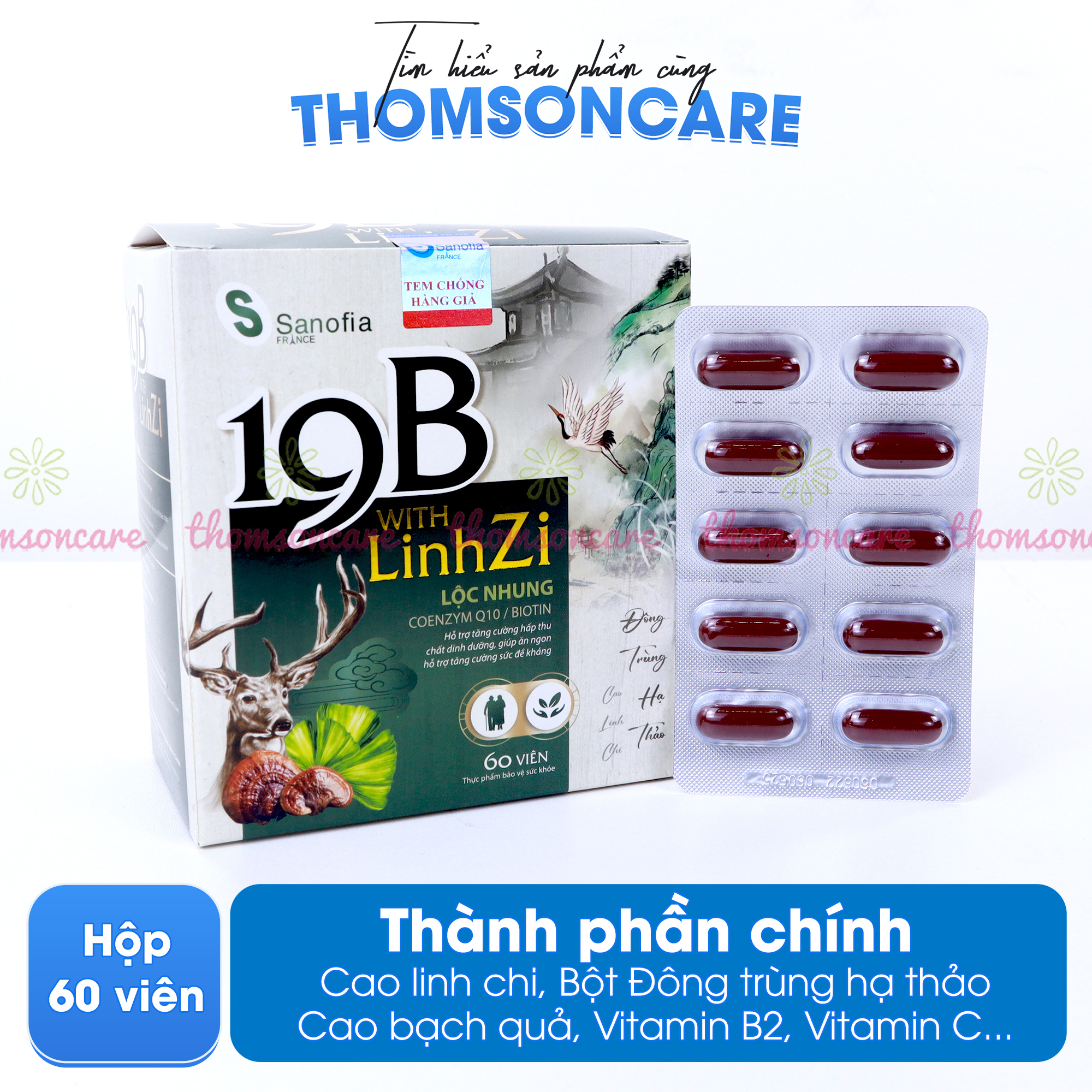 Viên Ăn Ngon 19B With Linhzi tăng cường hấp thu chất dinh dưỡng, cho người kém ăn, chán ăn, ăn không hấp thụ bổ sung các vitamin nhóm B - Thomsoncare