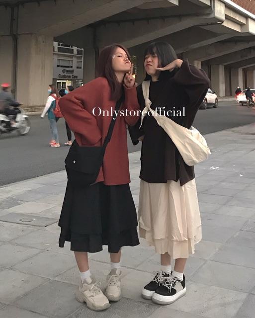 Chân váy tông kem sáng hơn