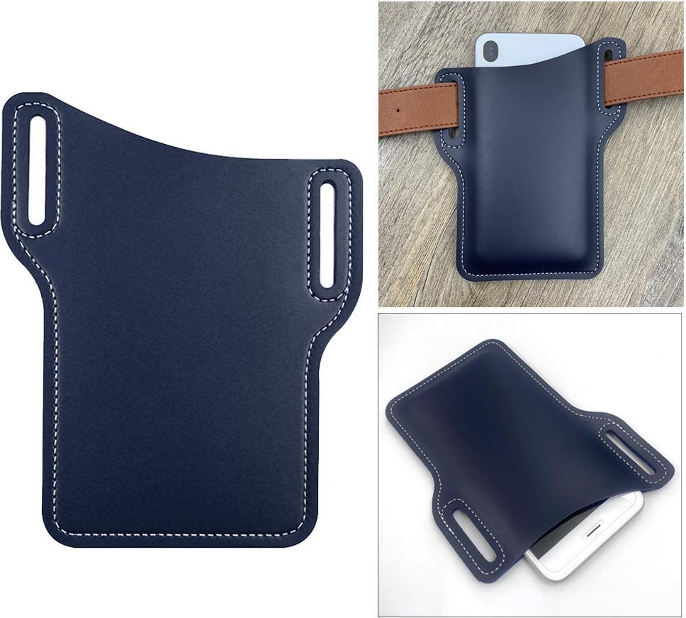 Men Waist Phone Bag PU Loop Holster Pouchs Belt Multipurpose Carrying Case