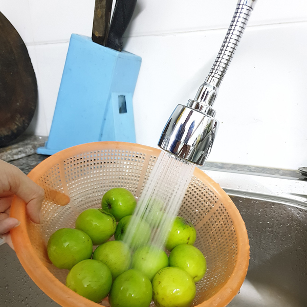 Vòi Rửa Chén Tăng Áp Inox 2 Chế Độ Nước Xoay 360 Độ