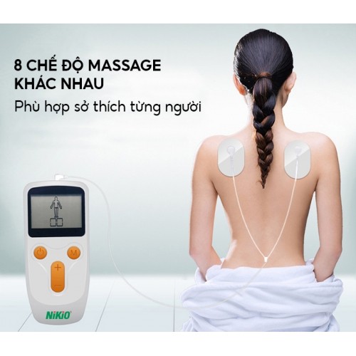 Máy Massage Xung Điện Trị Liệu Nikio NK-102 - 8 Miếng Dán Mát Xa Giảm Đau Nhức Toàn Thân Với Công Nghệ Điện Xung Mới - Đèn Hồng Ngoại Hỗ Trợ Trị Viêm Mũi Dị Ứng, Viêm Xoang - Pin Sạc Không Dây Tiện Lợi