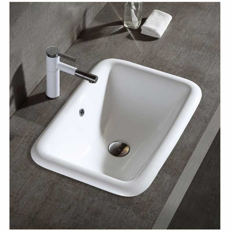 Lavabo sứ bán âm, Lavabo sứ dương vành