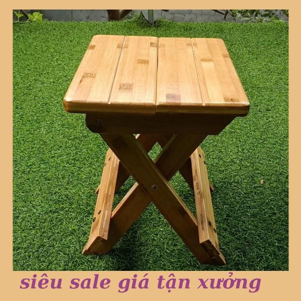 Ghế Mini gấp gọn tiện dụng đi Du lịch, Dã ngoại, Câu cá.. làm bằng thanh Gỗ Tre ép an toàn hàng tại xưởng