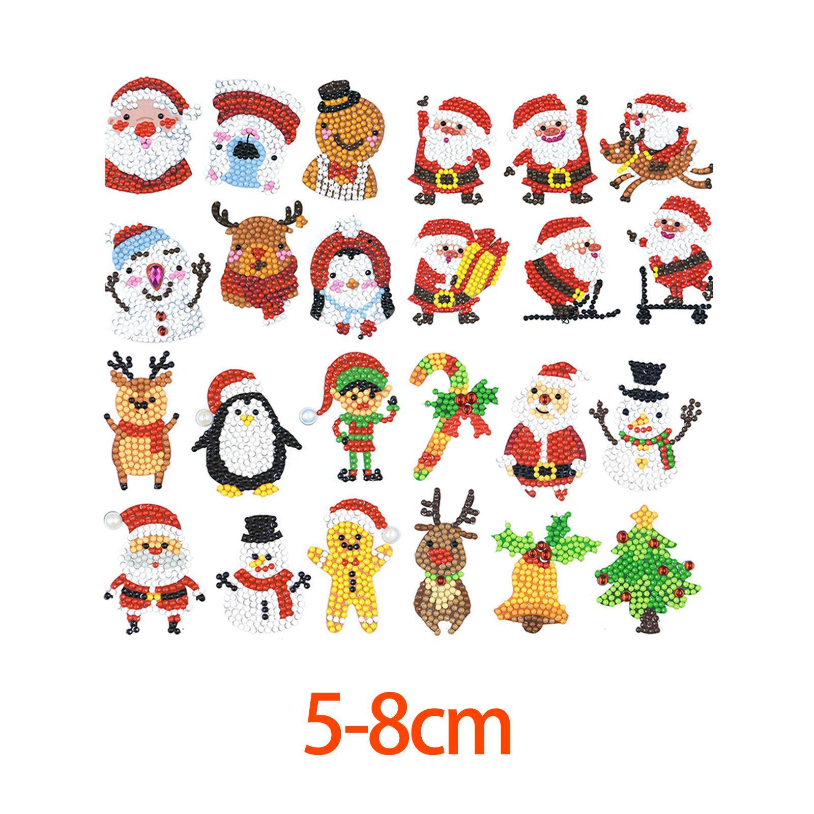 24Pcs 5D Christmas Stickers DIY Home decor Embroidery Kits Kids Arts