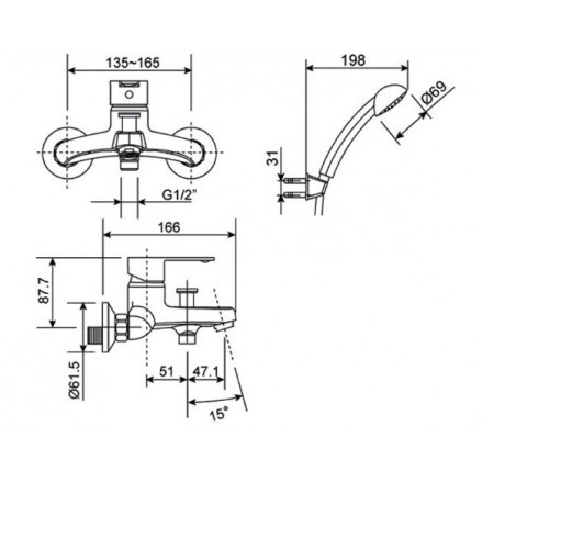 Vòi tắm sen nóng lạnh WF-6511 Seva - hàng chính hãng American Standard
