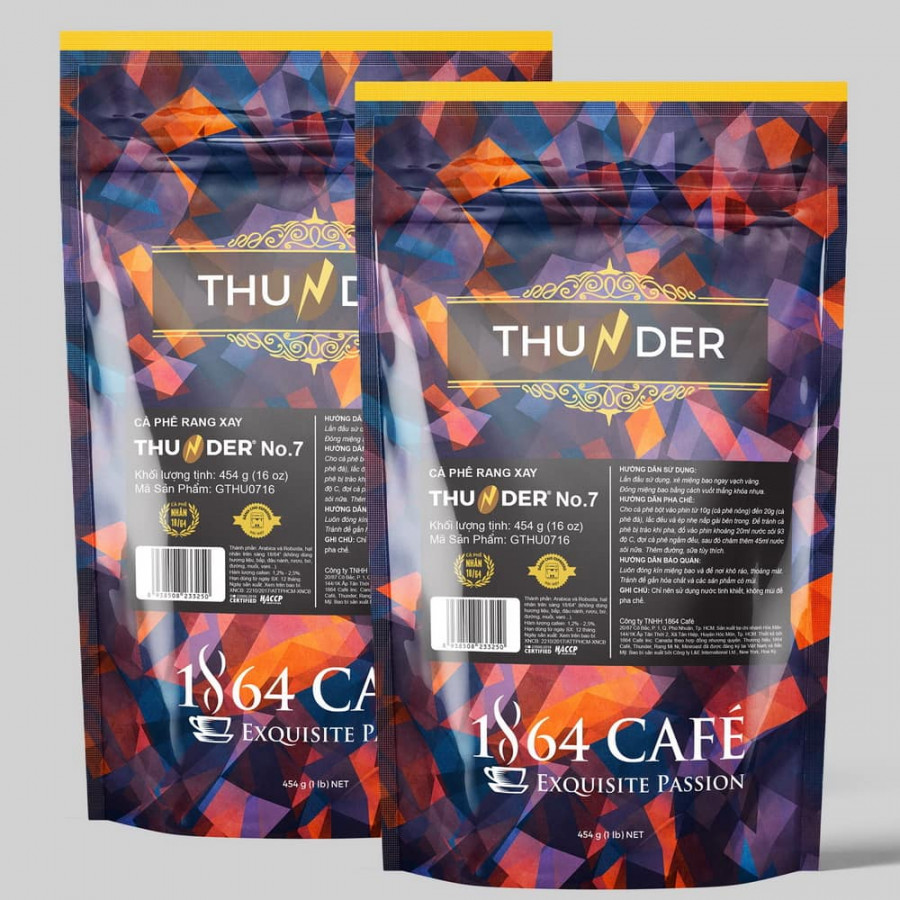 908g Cà Phê Thunder No.7 Xay Sẵn Pha Phin Gu Việt – 1864 CAFÉ