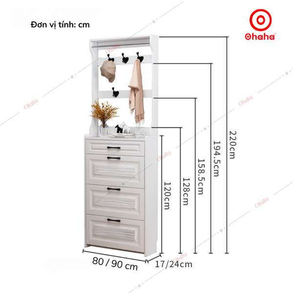 Tủ giày thông minh siêu mỏng cao cấp Ohaha - TGCC035
