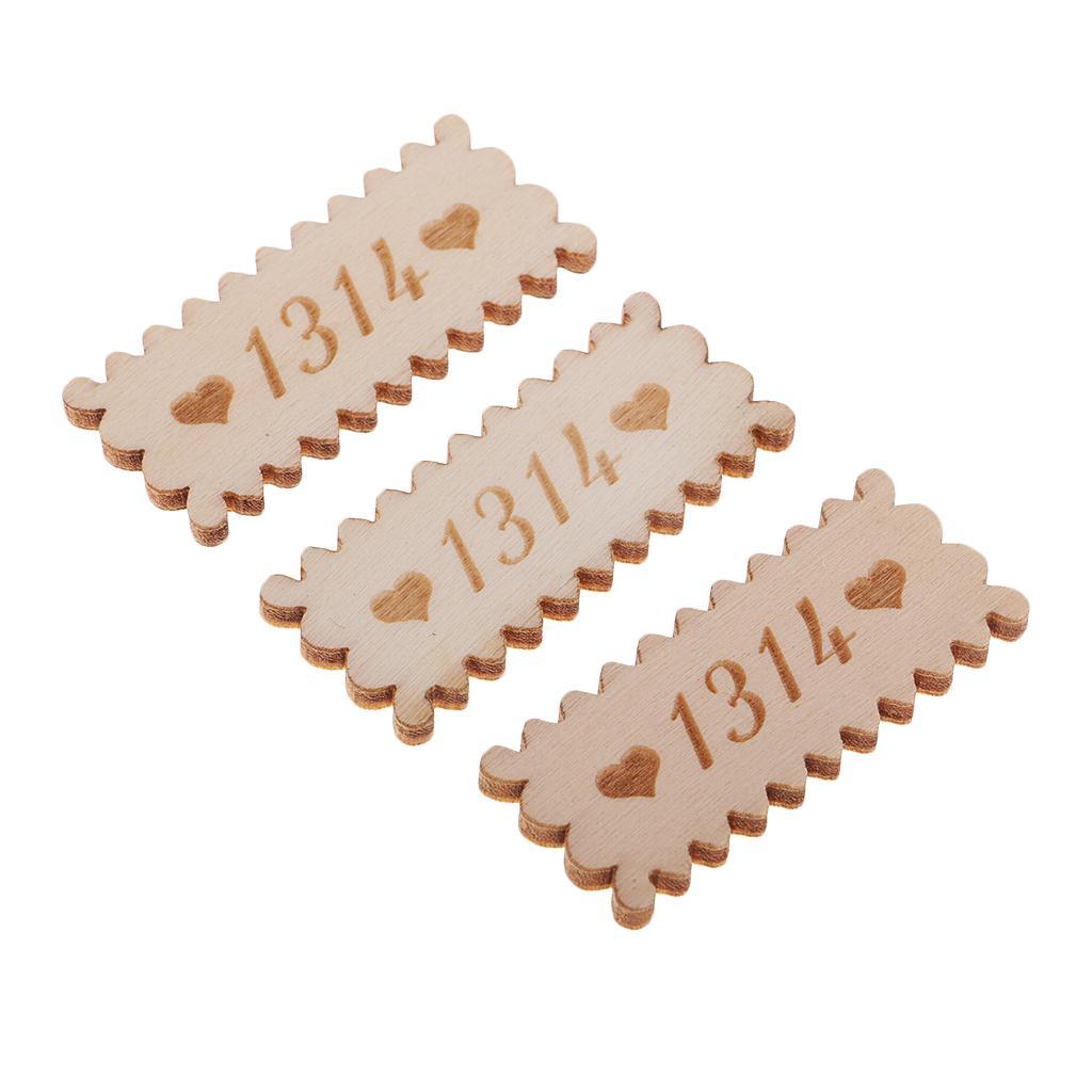 50x Natural Wavy Edge Rectangle Wooden Shapes Plaque Tag for DIY Craft Decor