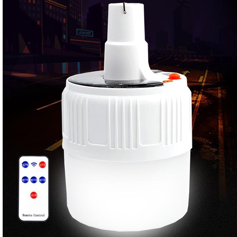 Bóng Đèn Led Sạc Tích Điện Có Remote V51 60W - Bóng Đèn Tích Điện Năng Lượng Mặt Trời Có Móc Treo