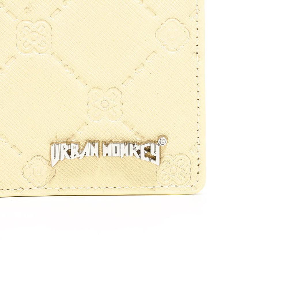 Ví Ngắn Da URBAN MONKEY LOLIPOP Màu Cream Logo Nối Bật