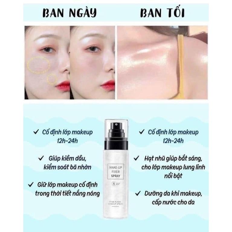 XỊT KHOÁ NỀN &amp; BẮT SÁNG CĂNG BÓNG LỚP MAKEUP SUỐT 8 TIẾNG SPRAY PK