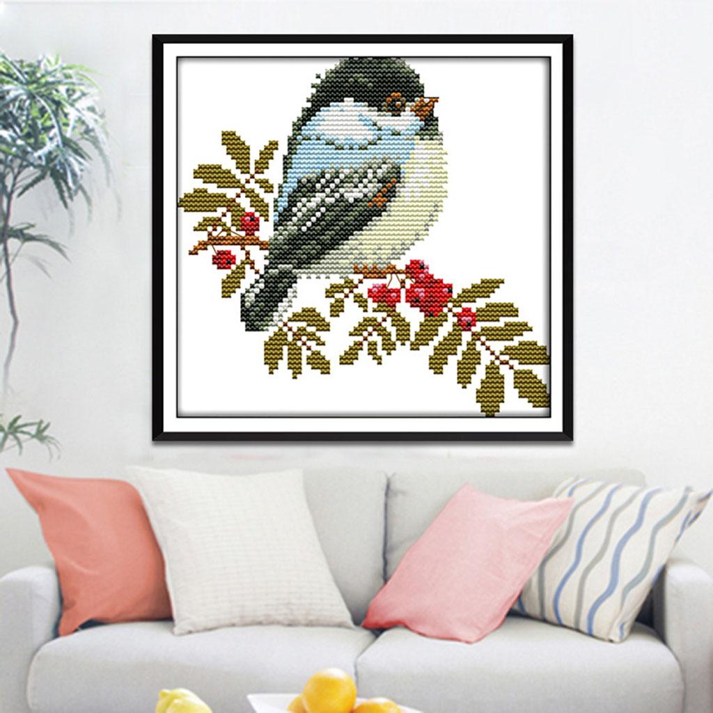 Stamped Embroidery Cross Stitch Kits Beginner Needlecrafts-Little Birds 11CT