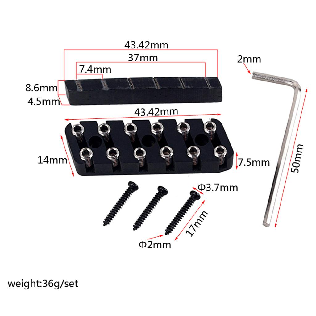 6/7/8 String Headless Guitar Bridge & Slotted Camel Bone Nut For Guitar Accs