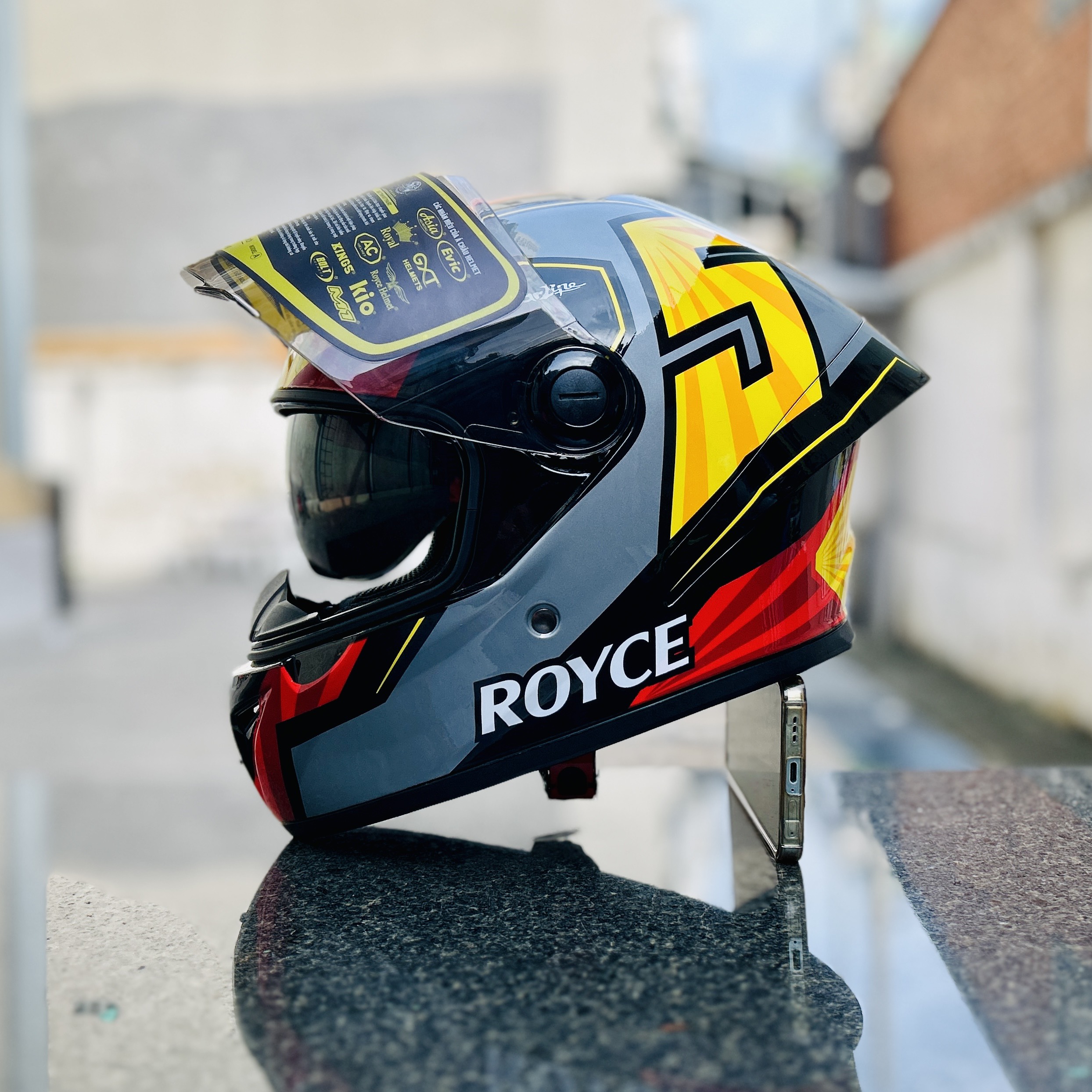 Mũ bảo hiểm fullface Royce Xh04 có 2 kính đi xe máy phượt dành cho nam nữ chính hãng