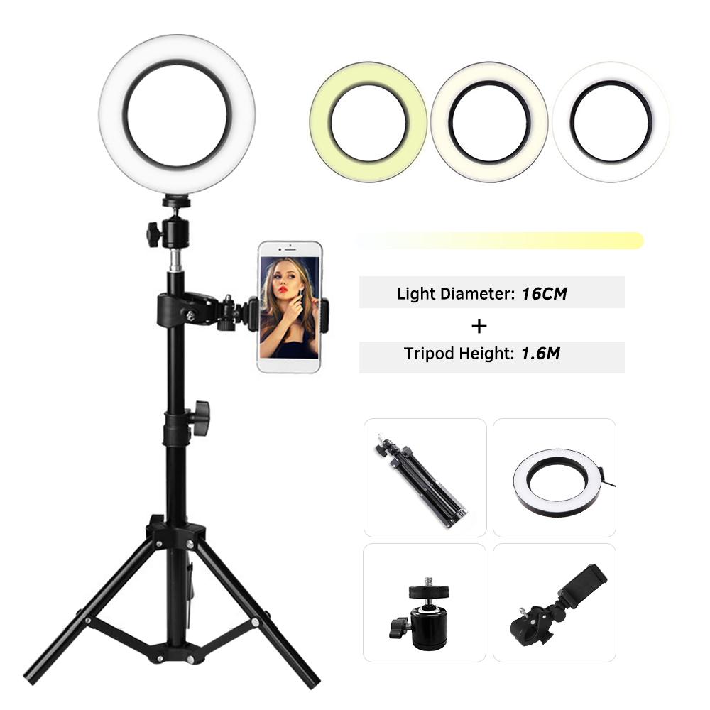 Vòng ánh sáng lấp đầy 16cm LEDđể chụp ảnh Trang điểm phát trực tiếp YouTube