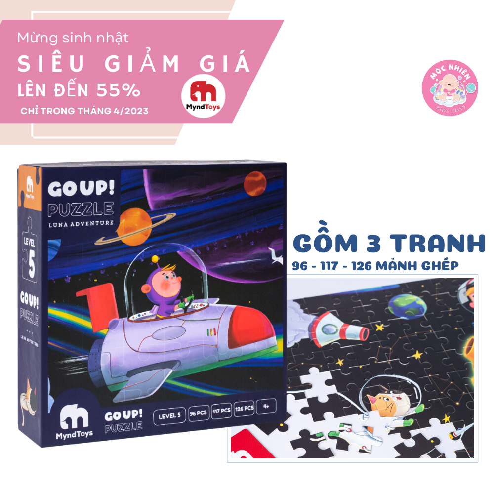 Đồ Chơi Xếp Hình MyndToys GO UP! Puzzle Level 5 - Luna Adventure Series P - Cuộc Du Hành Vũ Trụ