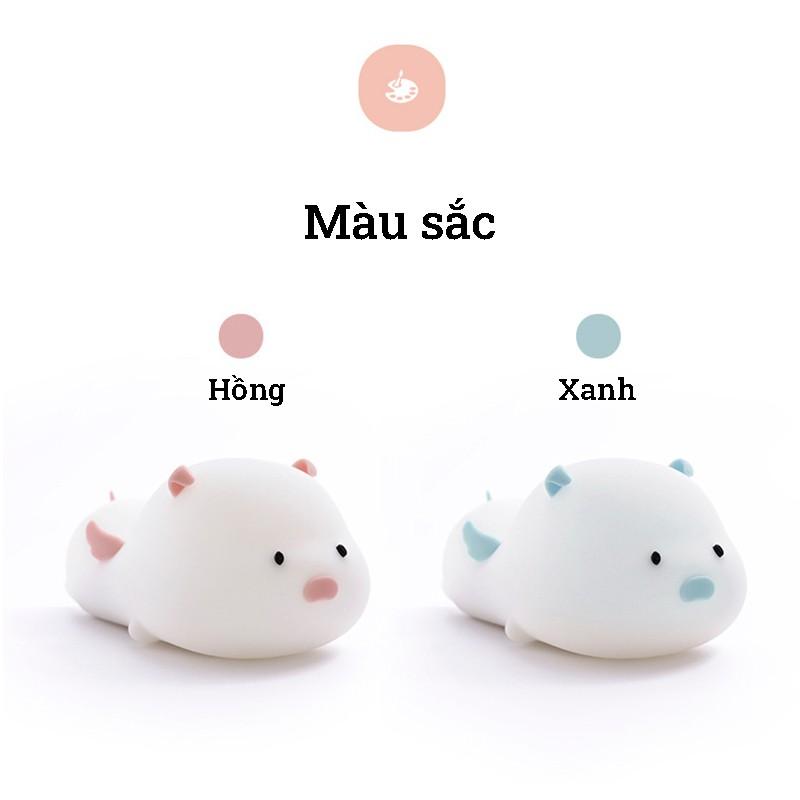 Đèn ngủ silicon chú heo con Lovely Pig dễ thương nhiều màu sắc quà tặng cho bé