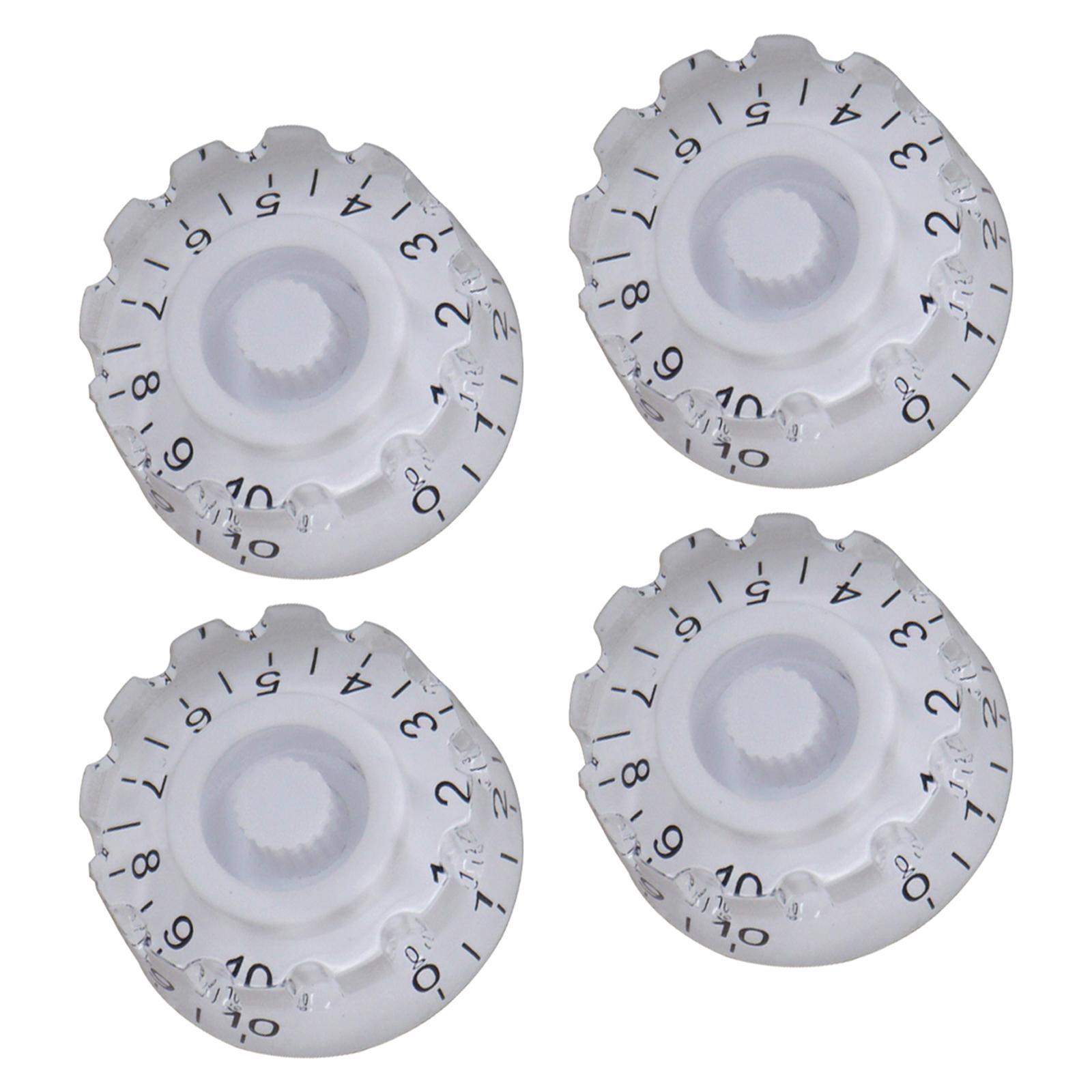 4x Guitar Knobs with Numbers Scale Bass Replacement for Electric Guitar