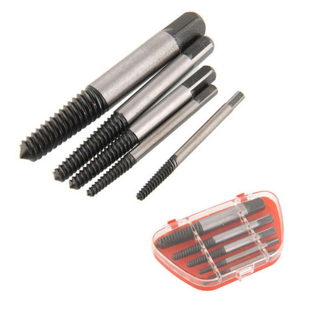 5x 4-18mm Small - Large Screw Extractor Set In Case Broken Stud Bolt Remover