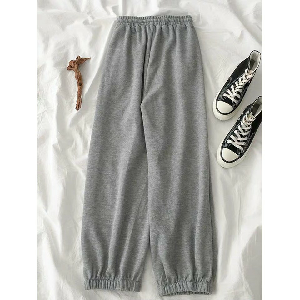 Quần jogger nữ, quần jogger bo gấu trơn vải thun da cá 2 màu