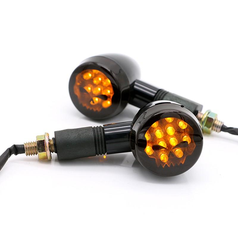 Set 2 Đèn Xi Nhan Hình Đầu Lâu Cho Xe Mô Tô Harley Dyna Sportster Honda