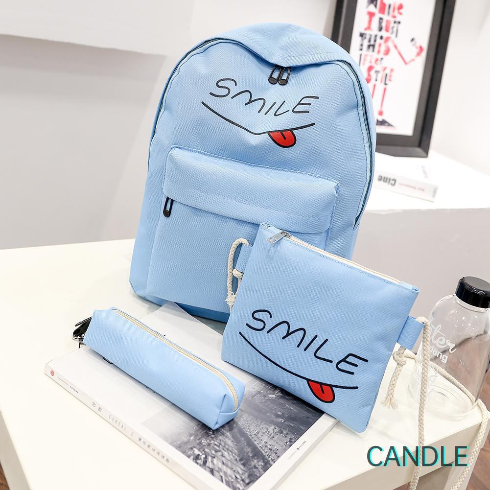 Set 3 Ba Lô Túi Ví Canvas Thời Trang Nữ Tính