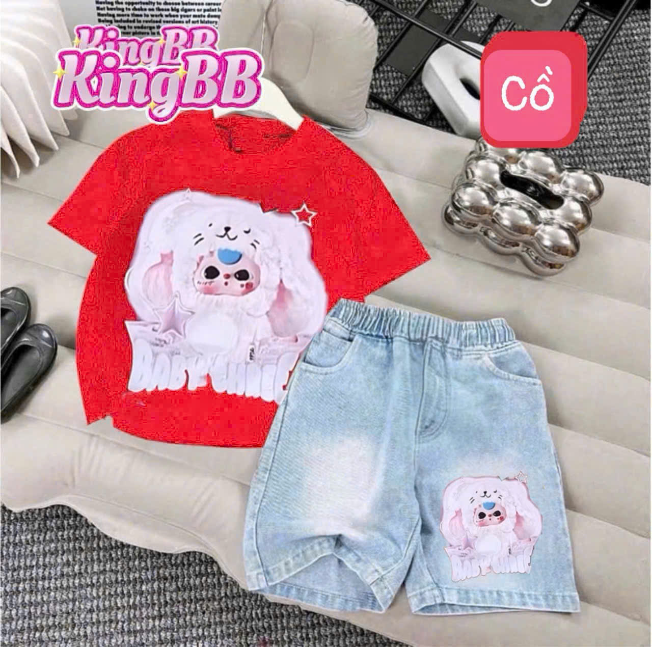 Quần áo bé gái, Set đồ đi chơi cực chất cho bé gái baby three size 12-27kg hàng cao cấp