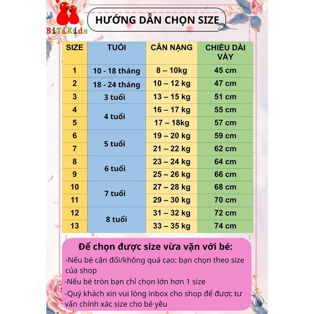 Váy trẻ em, đầm bé gái kèm túi siêu xinh BITIKIDS thiết kế cao cấp 4 màu size từ 0-8 tuổi