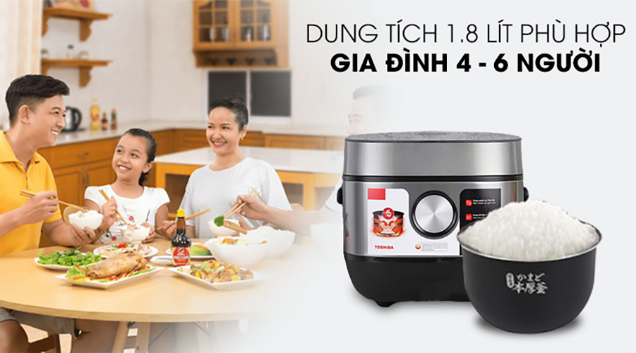 Nồi Cơm Cao Tần Toshiba RC-18IP1PV - Hàng Chính Hãng