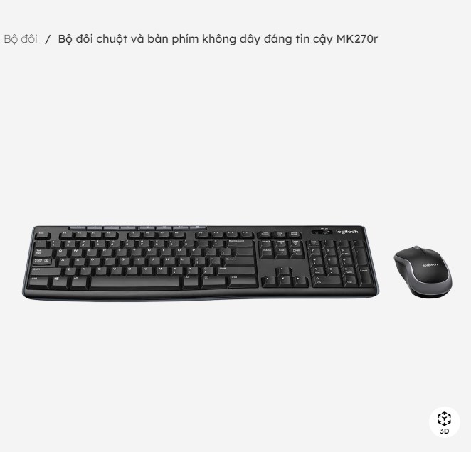 Bộ đôi chuột và bàn phím không dây Logitech MK270r - HÀNG CHÍNH HÃNG