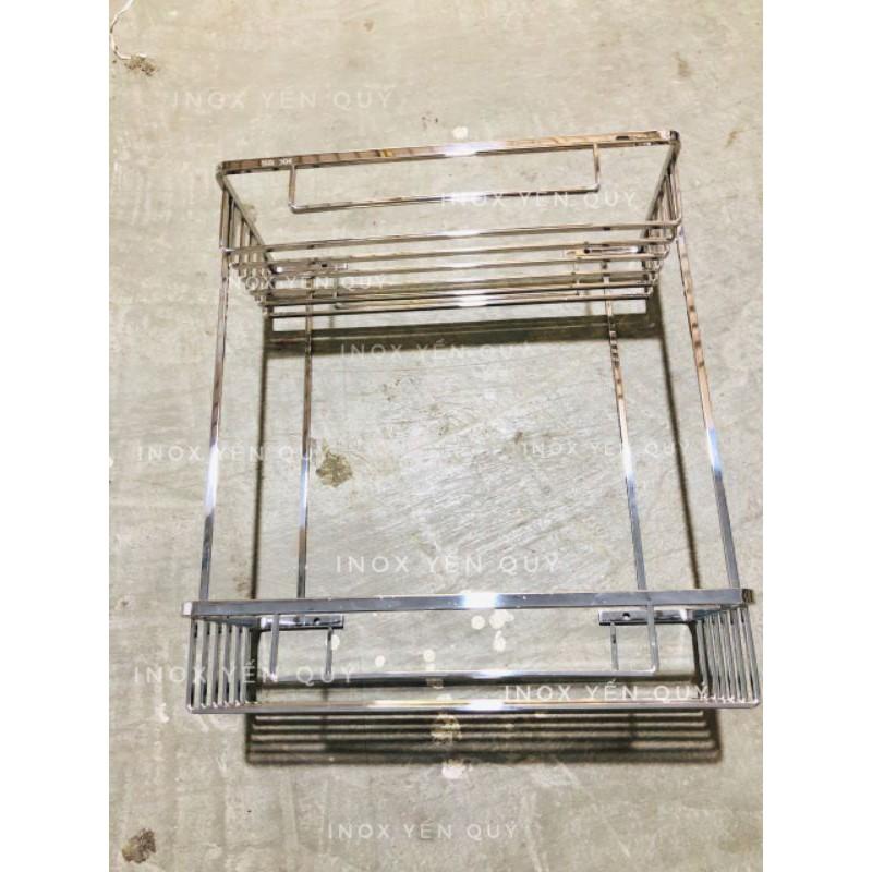 KỆ THẲNG INOX 2 TẦNG NAN DẸT ĐẶC INOX 304
