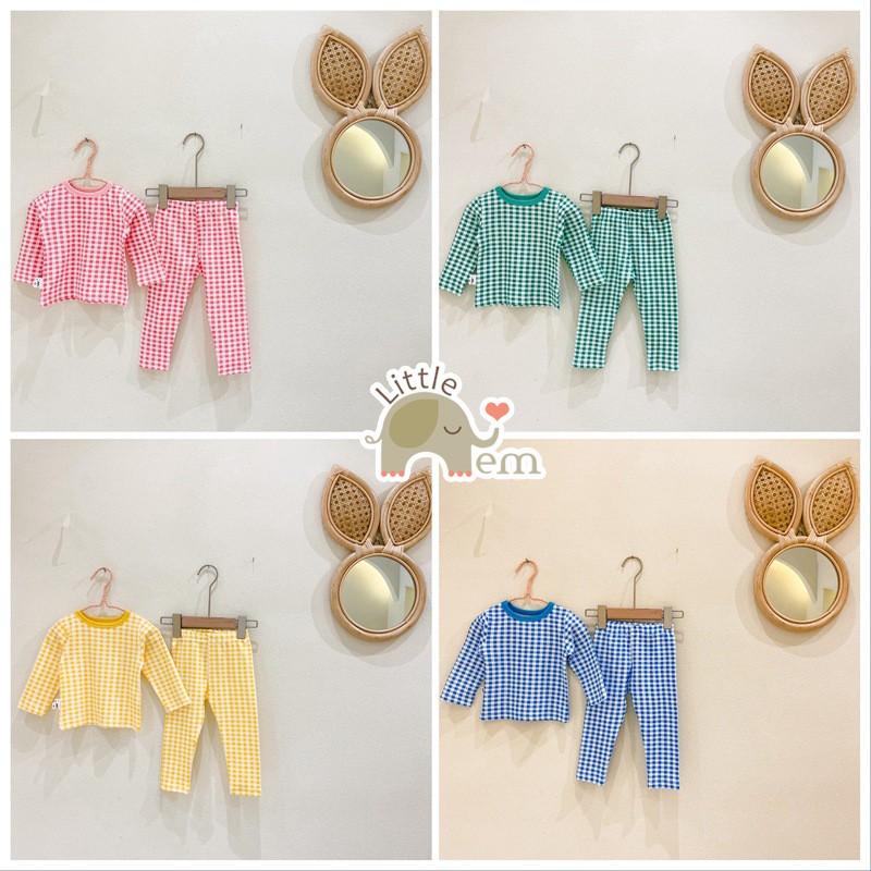 Bộ đồ dài tay cho bé trai/ bé gái _ Bộ caro