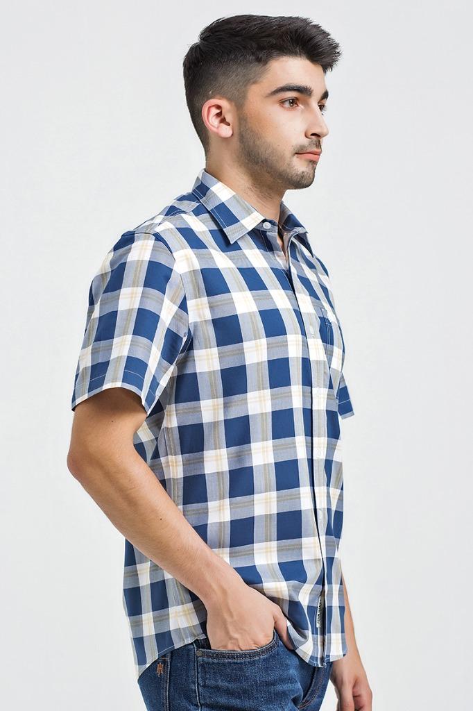 Áo sơ mi tay ngắn họa tiết caro WS21SS77T-SC