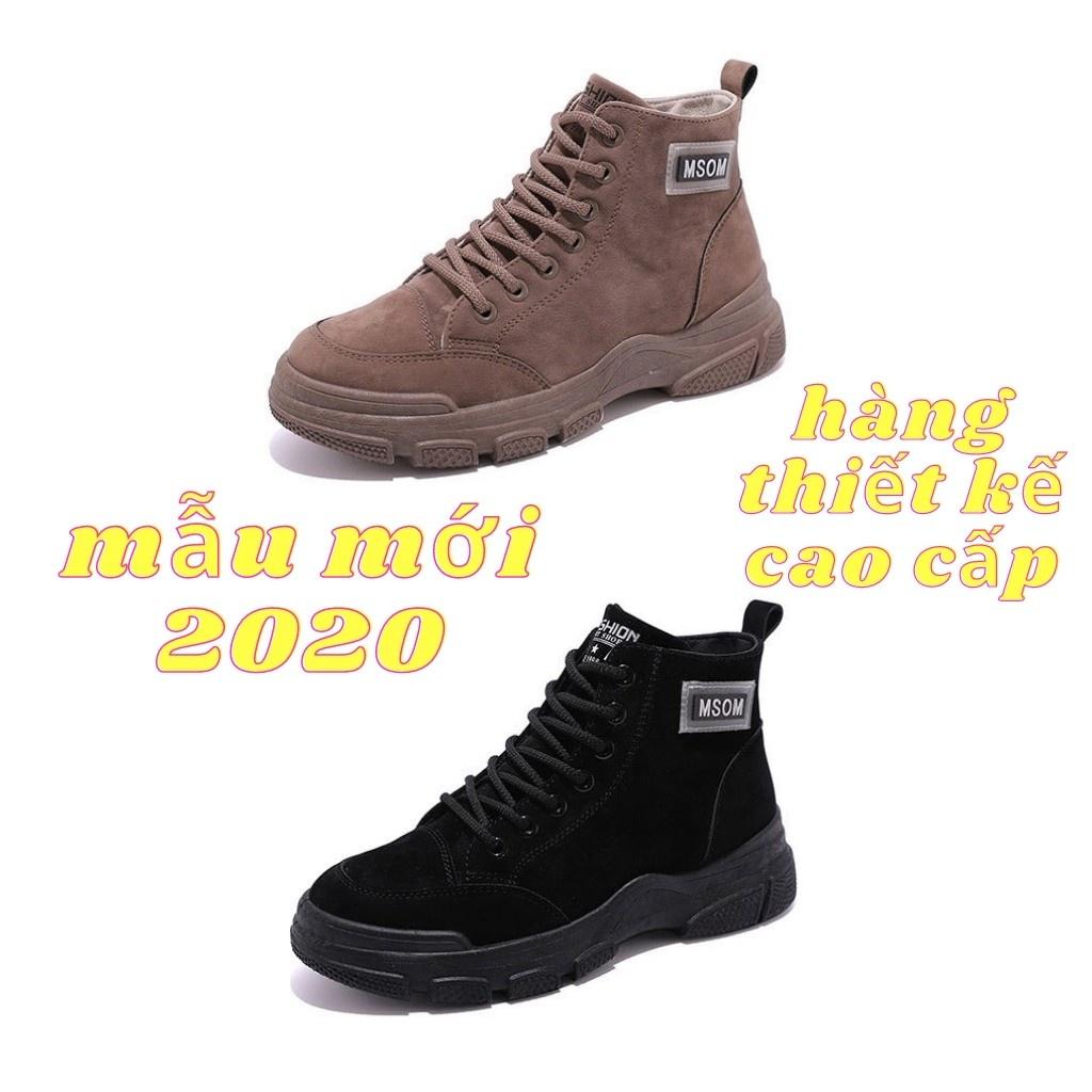Giày Bốt Nữ BN01 MSOM Mẫu Mới 2020 Tặng Kèm Tất Cao Cấp, Chai Xịt Trắng Giày