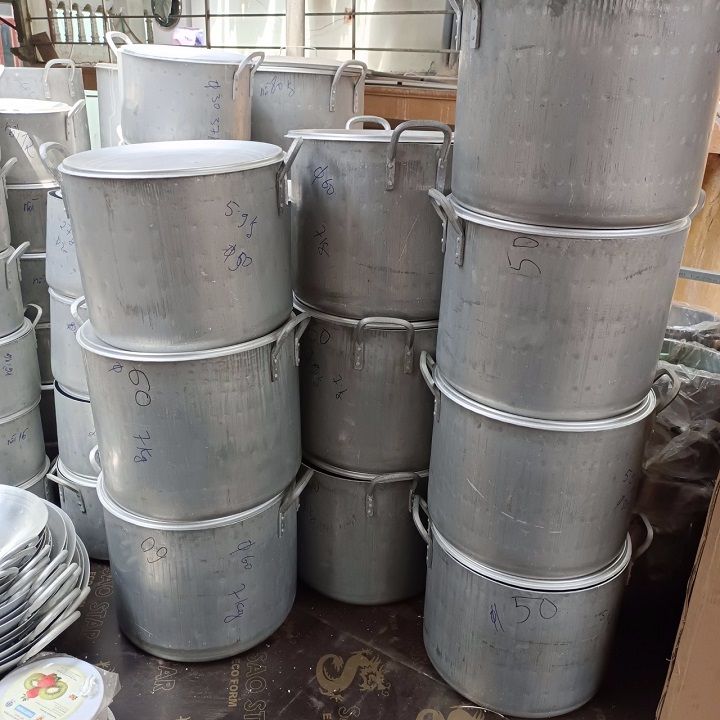Nồi xoong nhôm quân dụng công nghiệp 30L ,40L , 50 L siêu bền.