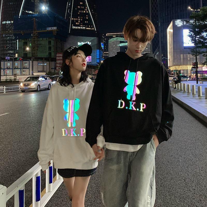 Áo Hoodie Nỉ Nam Nữ From Rộng Unisex In Dạ Quang Phát Sáng Chú Gấu Cực Hot Chất Nỉ Ngoại Dày Dặn (DKP)