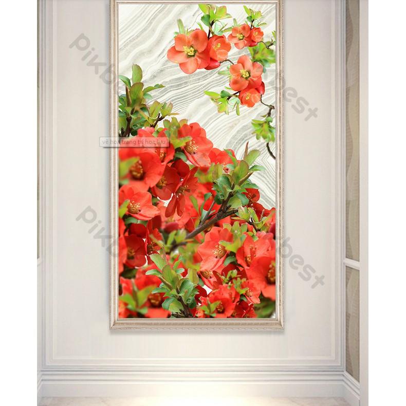 Tranh dán tường Tranh 3D dán tường Hoa Đào Trên Vách 02
