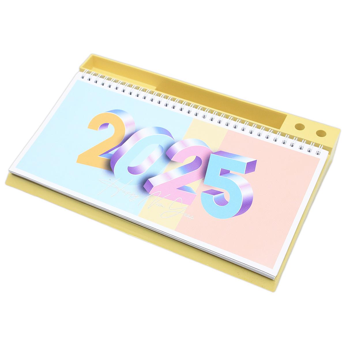 Lịch Bàn Tuần Đế Nhựa 2025 - 2025-XNI - Đế Vàng