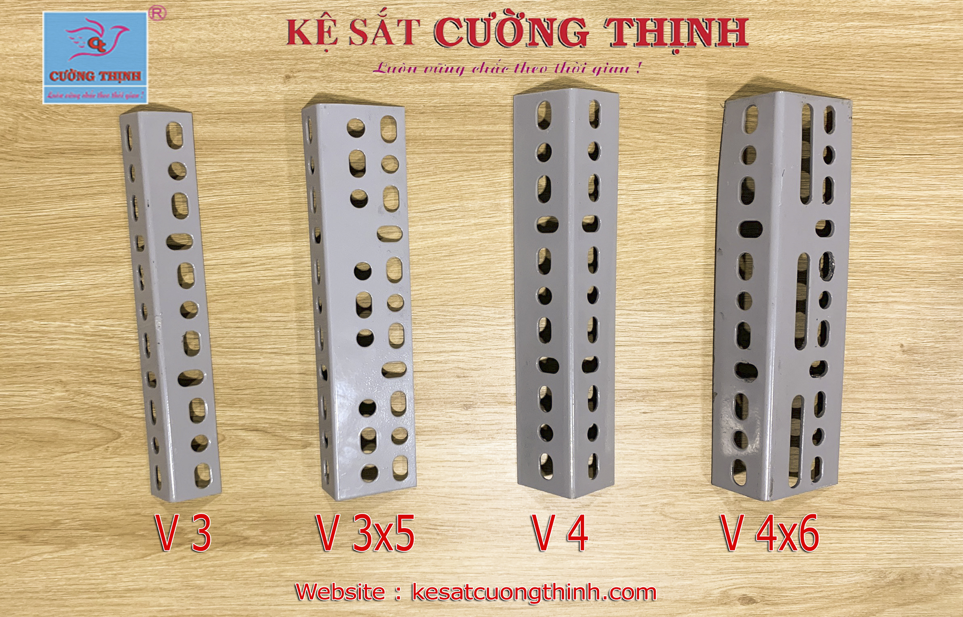 SẮT V LỖ (V4 dài 1m, dày 1,6mm) - Lắp ráp kệ sắt đa năng