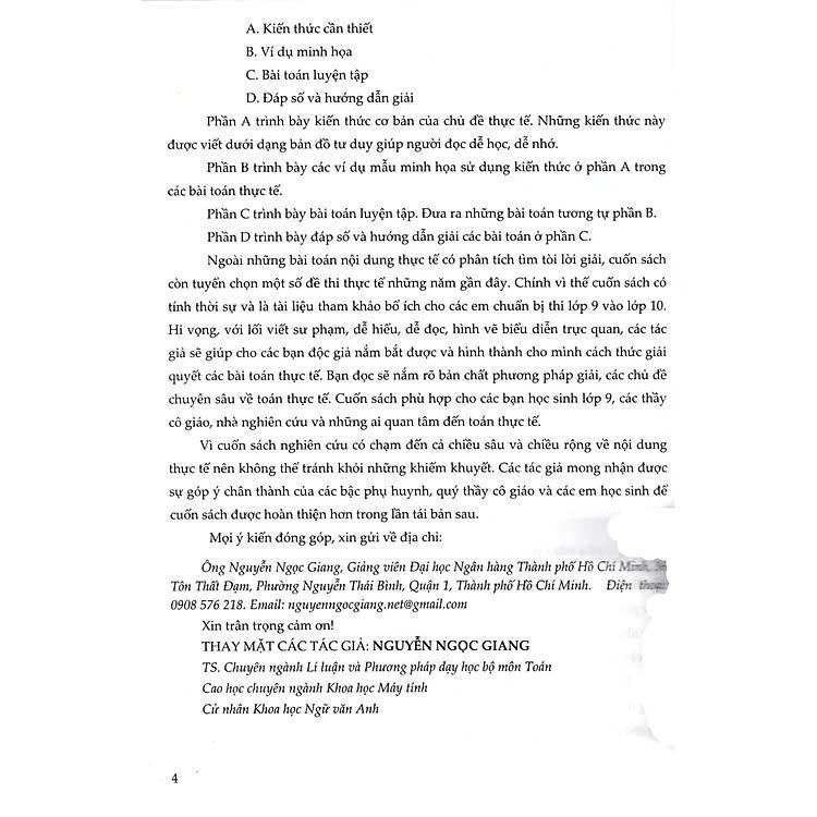 Sách - Chuyên Đề Bồi Dưỡng Toán Thực Tế Lớp 9 - Dùng Chung Cho Các Bộ SGK Hiện Hành - Hồng Ân