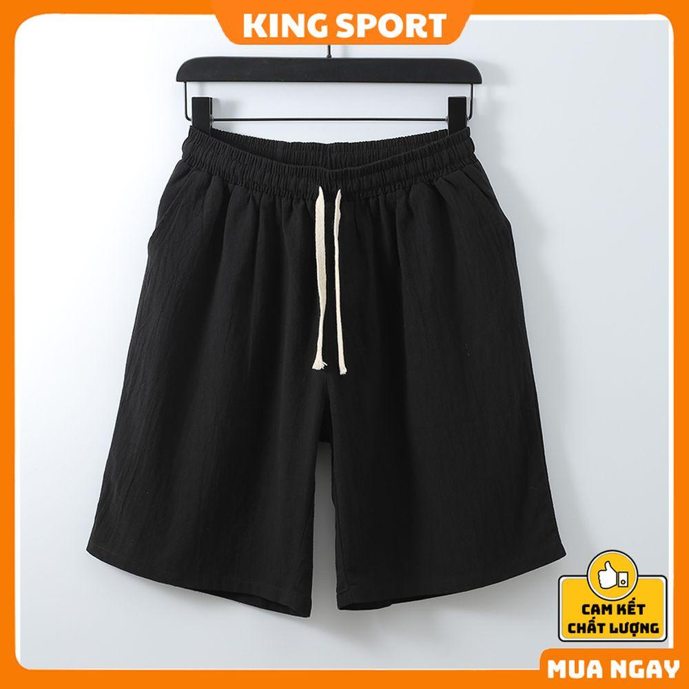 Quần short đũi nam nữ form rộng vải đũi thái dày dặn mềm mịn thoáng mát mặc nhà thể thao BIBINO