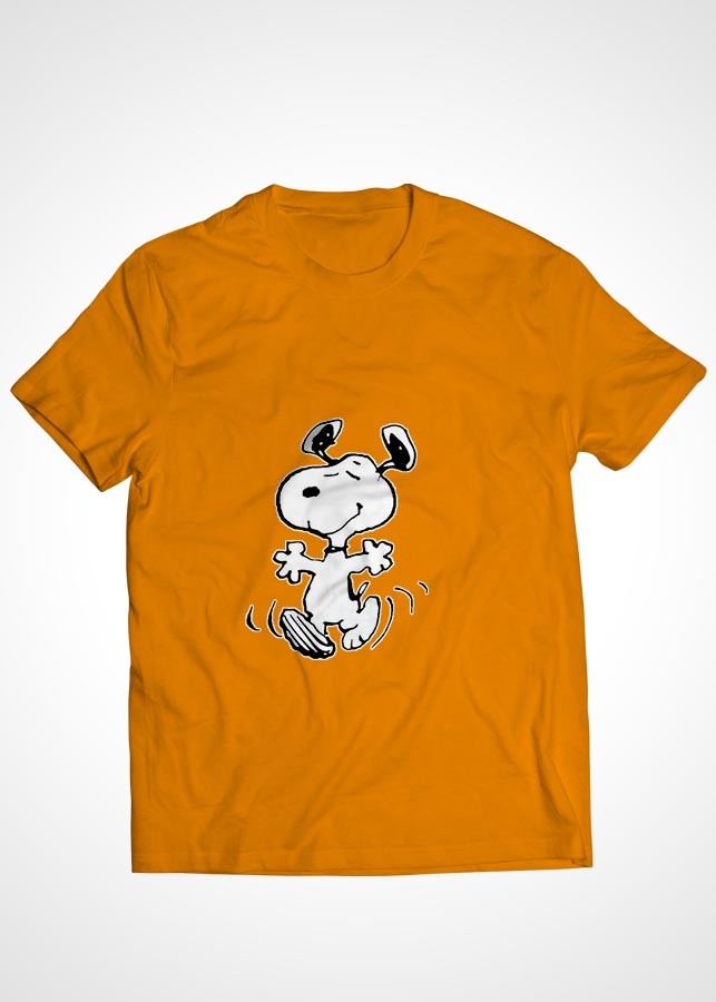 Bộ áo thun Cotton màu cam cặp đôi in hình mẫu 04