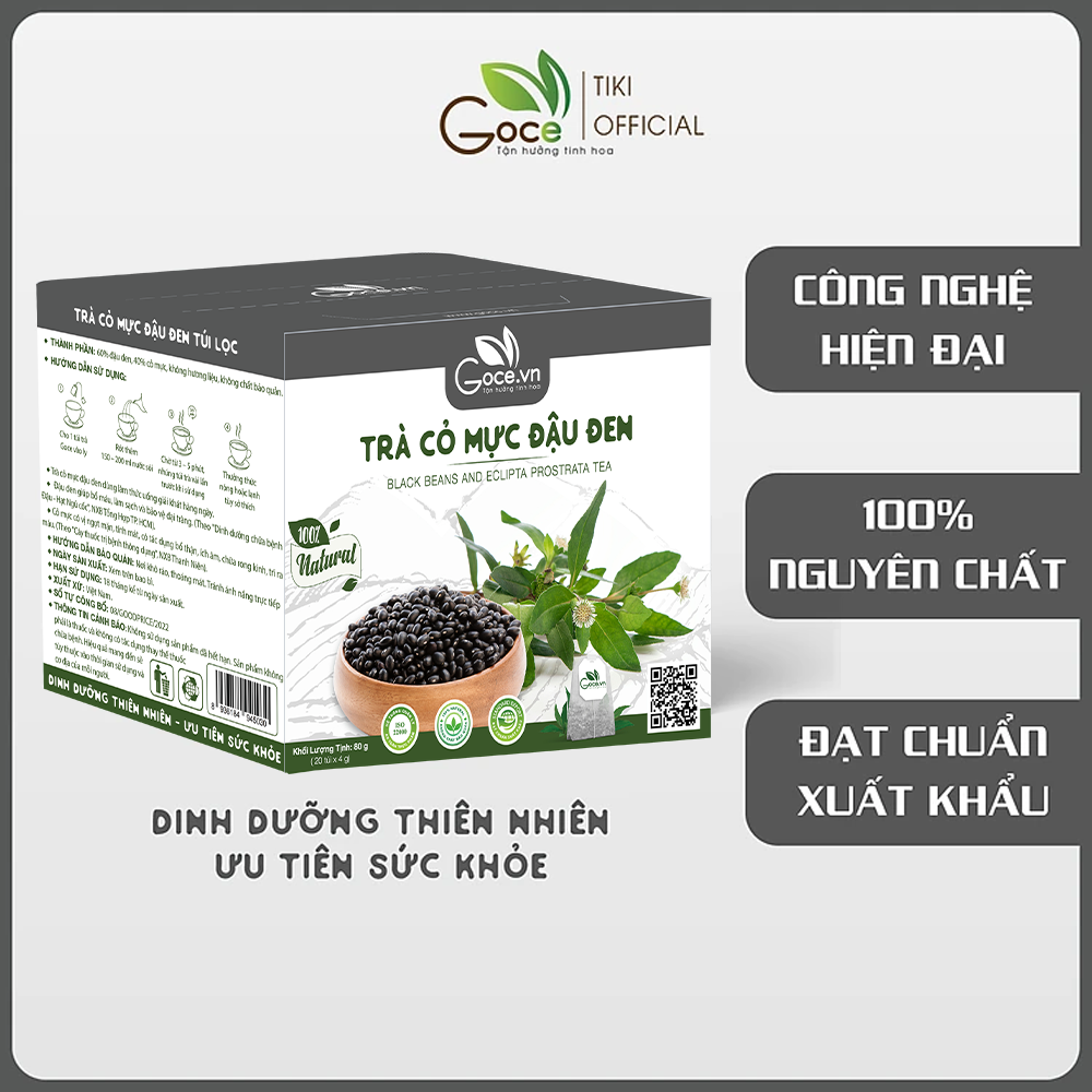 Trà cỏ mực đậu đen túi lọc Goce