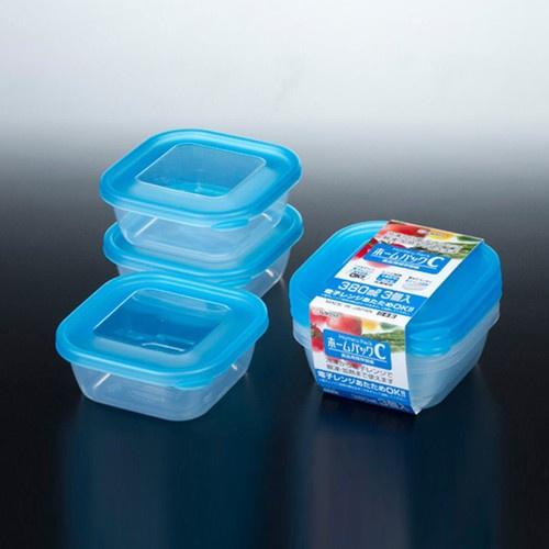 Set 3 hộp nhựa 380ml màu xanh - Nội địa Nhật Bản