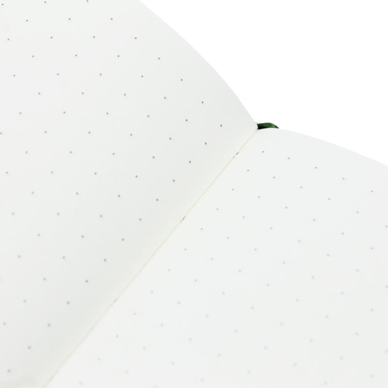 Sổ Bìa Da A6 - Không Kẻ Có Chấm - 120 Trang 100gsm - The Sun - Pine